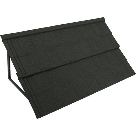 Lot de 2 stores métalliques vert jungle - 134x42 cm - Protection soleil et pluie - Acier alu-zinc - Pour fenêtre, porte - Incliné (1/5)