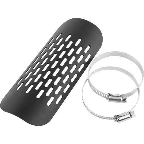 Universal motorcycle exhaust cover, heat shield, black (1/3)