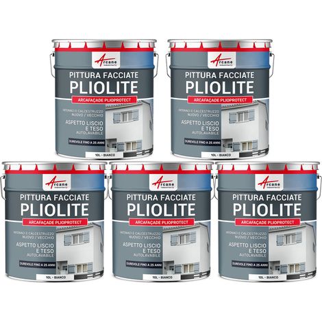 Pittura alla pliolite : per facciate e stucco - ARCAFAÇADE PLIOPROTECT - 5 x 10 L Bianco - ARCANE INDUSTRIES