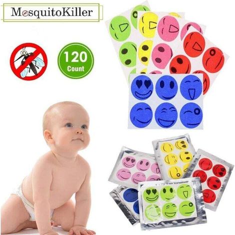 Patchs anti-moustiques (x120) - Répulsif naturel contre les insectes, conçu pour repousser tous les types de moustiques, moucherons et insectes - Les patchs anti-moustiques offrent une protection de 2 (1/5)