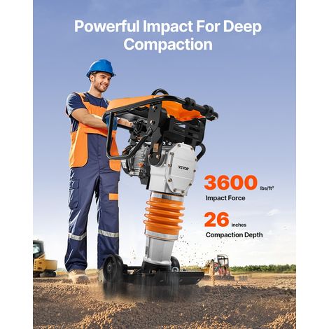 Pilonneuse vibrante, 6,5 CV, pilon vibrant, force d'impact 253 kgf/cm², profondeur de compactage max. 66 cm, moteur à essence 196 c… (1/5)