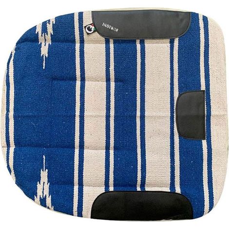 Sottosella da barrel imbottito esterno tessuto navajo o pile bordo lana sintetica e rinforzi in pelle - Blu Nero Rn1-Lta