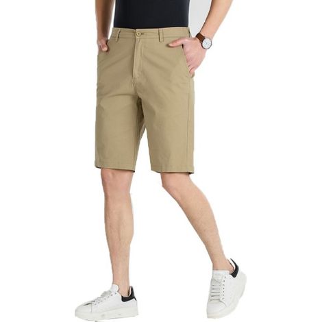 1 short de travail homme, coupe ample, tissu polycoton infroissable imperméable, poches multifonctions, taille 38 (1/5)