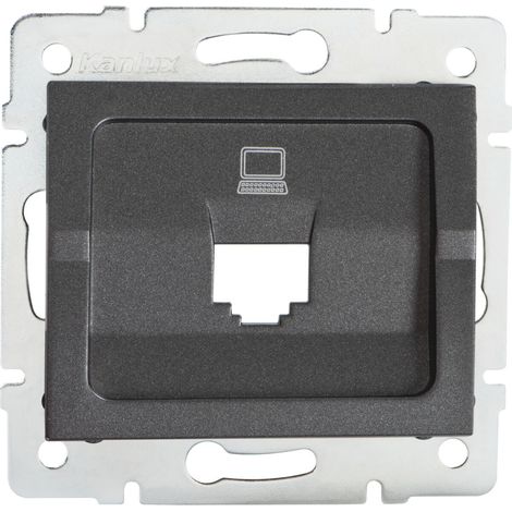 Adaptateur RJ45 pour prise ordinateur, graphite, Kanlux 25929 (1/2)