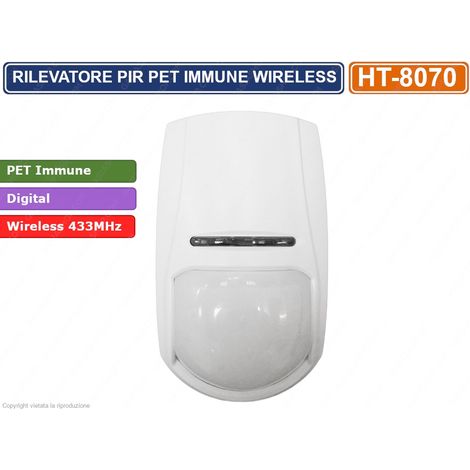 SENSORE PIR INFRAROSSO PET IMMUNE WIRELESS 433 MHz ANTIFURTO CENTRALE ALLARME (1/3)
