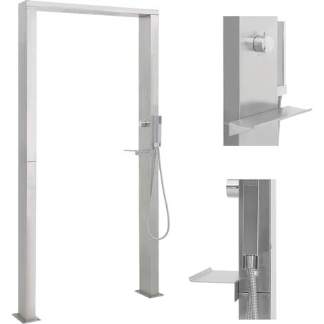 Douche de jardin Douche de salle de bain - à double jet Acier inoxydable BV342805 - BonneVie (1/5)