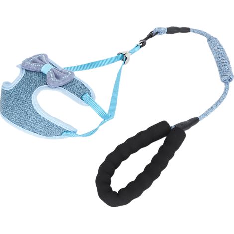 Harnais anti-fugue pour chat avec laisse, gilet anti-fugue pour animaux de compagnie, sangle pour promenade, bleu (1/5)