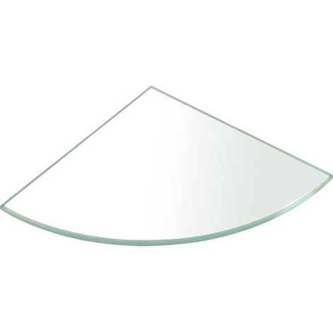 Etagère d'angle, quart de cercle 200x200x8mm, verre clair (1/2)