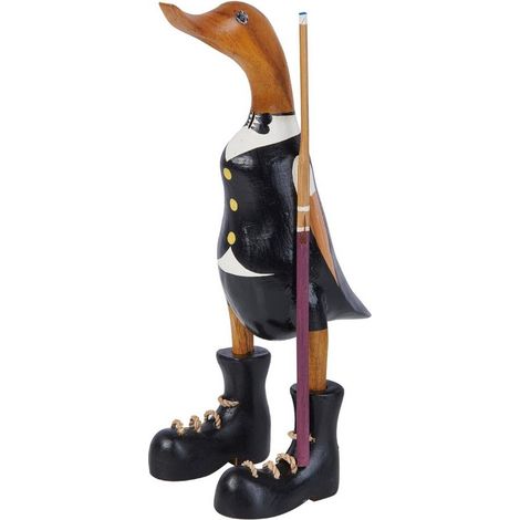 45cm Hand Carved Snooker Duck - Wood - L15 x W15 x H45 cm