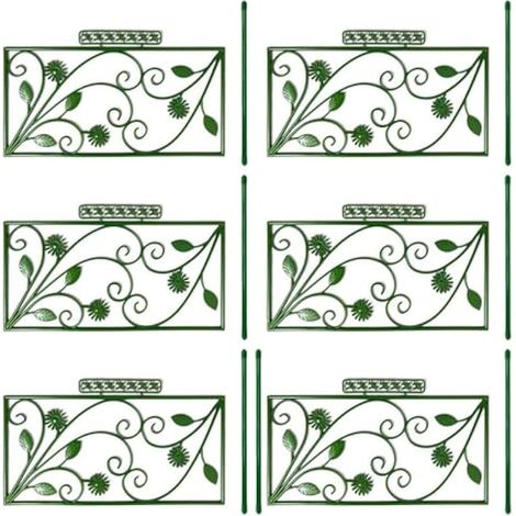 Bordure de clôture de jardin décorative – Clôture d'aménagement paysager antirouille, fil vert pliable, panneau ornemental pour terrasse, parterre de fleurs et barrière pour animaux, section de clôtur (1/5)