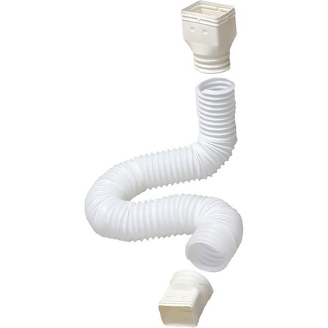 Rallonge de descente pluviale blanche, adaptateur de protection 53-152 cm, tuyau d'eau de pluie facile à installer (1/5)