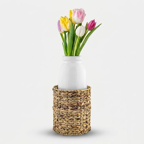 Vaso alto in ceramica e rattan Sirenuse (1/3)