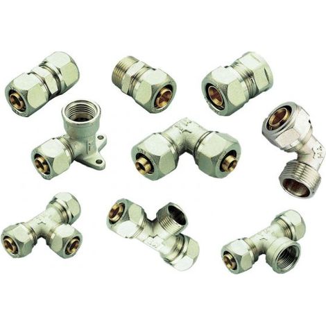 RACCORDI A STRINGERE PER TUBO MULTISTRATO TEE, GOMITO, RACCORDO DOPPIO RACCORDO MASCHIO 1/2x16 (1/2)