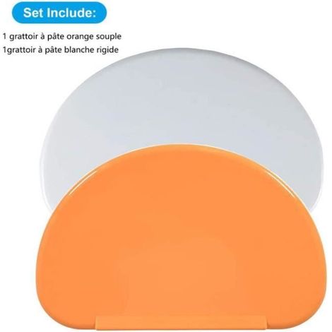 Grattoir à pâtisserie - Non spécifié - 2 pcs - Plastique - Couleur blanc, orange - 15.510.3cm (1/4)