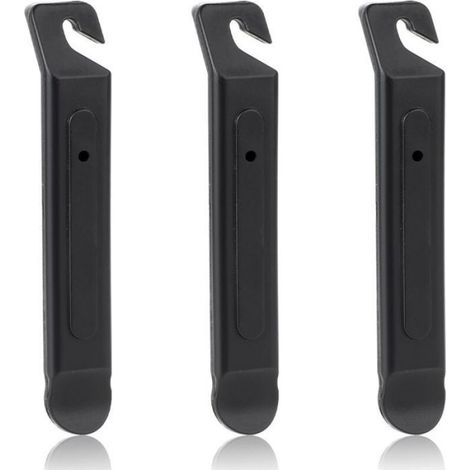 Démonte-Pneus Vélo - Plastique Noir - 10,5 x 1,7 cm - Pour VTT Route Vélo Pliable - Lot de 3 (1/5)