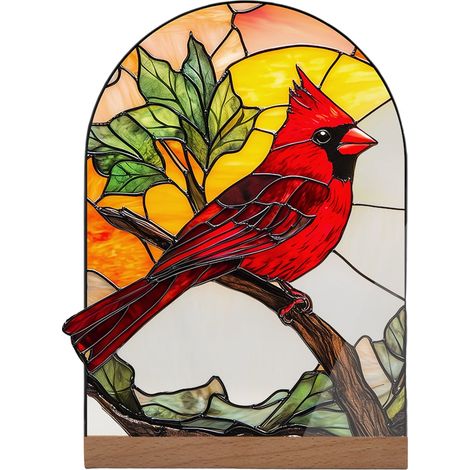 Ornement Oiseau Acrylique 2D - Décor Intérieur Minimaliste pour Bureau Étagère Chambre - Pièce Plate avec Socle - 1 Unité (1/5)