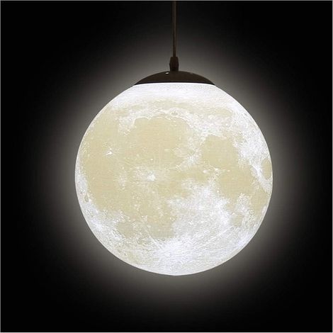 Lampe Lune Plafond,Lune Chambre Enfant,Suspension Luminaire Lune,Plafonnier Boule,Suspension Planet,Lustre Chambre,Lustre Salon Moderne(Ampoule n'est Pas Inclus),20cm