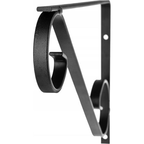 KADAX Blumenhaken, Wandhaken für Blumenampel, Blumenampelhalter, Flach, Schwarz