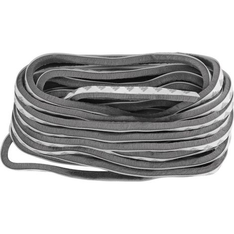 Bande d'étanchéité auto-adhésive, coupe-froid, fenêtre, portes, insonorisation, coupe-vent, anti-poussière, gris, 9x9mm (1/5)