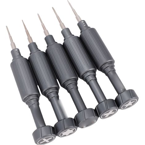 Lot de 5 tournevis de precision Mg Si S2 pour reparation montre appareil photo ordinateur portable tel 0.6mm en Y 0.8mm pentalobe 1.2mm 1.5mm PH T2 etui (1/5)