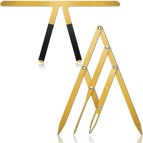 Règle à sourcils à 3 points, règle de positionnement, compas de proportion dorée pour sourcils, outil de mesure pour sourcils - Or (1/5)