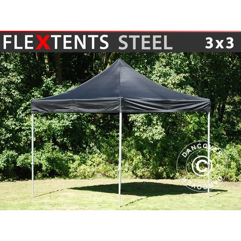 Pop up gazebo FleXtents Steel 3x3 m Black