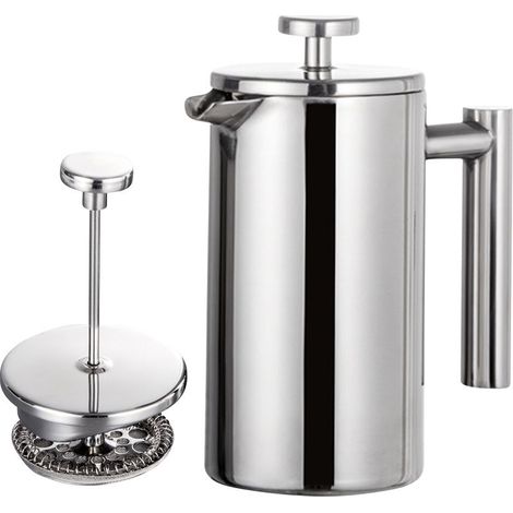 Cafetière à piston française 1000 ml en acier inoxydable à double paroi isolée (1/5)
