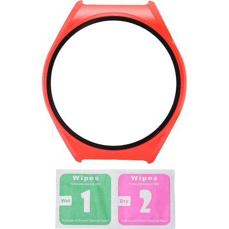 2-in-1 Displayschutzhülle für die Xiaomi S1 Smartwatch, ultradünn und hochauflösend, rot. (1/5)