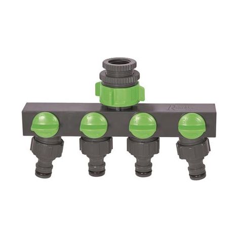 Ribiland – Nez de robinet 4 circuits – Filetage 26x34 mm (1") – Réduction 20x27 mm (3/4") et 15x21 mm (1/2") – Bi-matière avec revêtement Soft Touch (1/5)