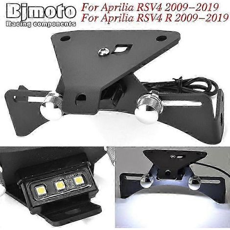 Support de plaque d'immatriculation arrière avec éclairage LED intégré pour moto Aprilia RSV4 R (2009-2019) (1/5)