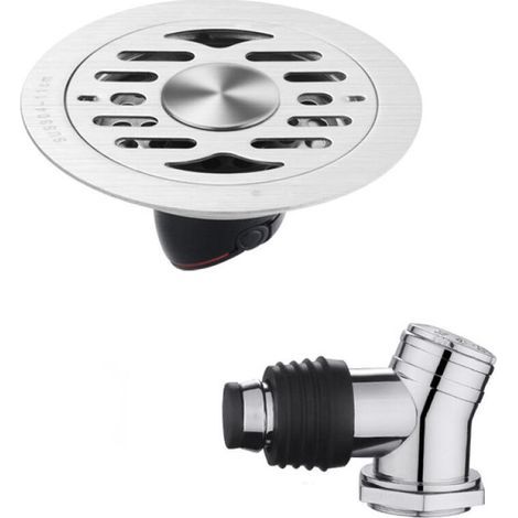 Round stainless steel floor drain, odor insulation, suitable for protecting shower floor drains, kitchen drains, 11 cm. (1/5)