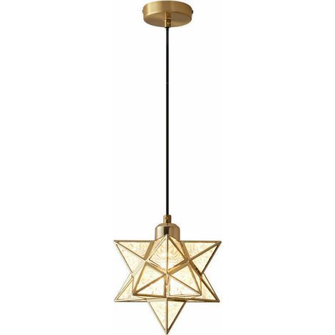 Moderner mährischer Sternen-Kronleuchter – Transparente Messing-Pendelleuchte – Verstellbar für Küche, Wohnzimmer, Schlafzimmer – Art-Deco-Beleuchtung (1/5)