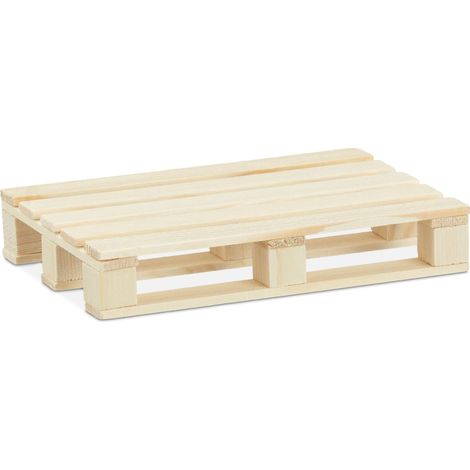 Set di 6 Sottobicchieri a forma di mini pallet in legno per proteggere il vostro tavolo 2 x 12 x 8 cm in legno naturale 130008044