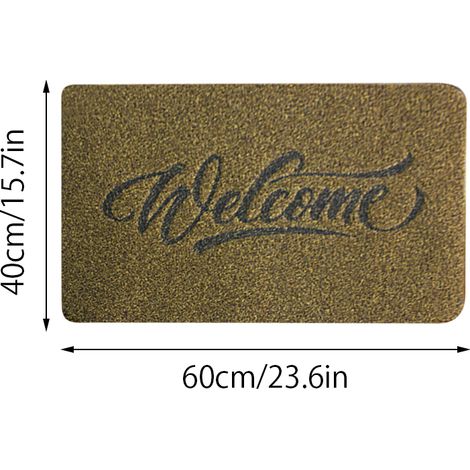 Tapis de bienvenue en fibre de polyester, tapis d'extérieur antidérapant pour entrée intérieure et extérieure (1/5)