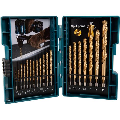 Makita B-67795   Metall-Spiralbohrer-Set  1.5 mm, 2.0 mm, 2.5 mm, 3.0 mm, 3.2 mm, 3.5 mm, 4.0 mm, 4.