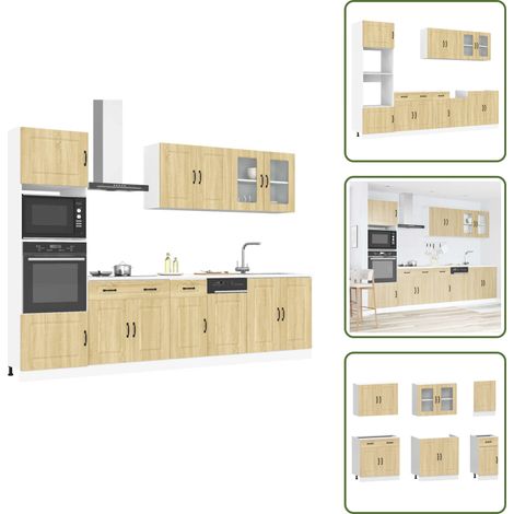 7-tlg. Küchenschrank-Set Kalmar Sonoma-Eiche Holzwerkstoff - Küchenschrank-Set - Küchenschrank-Sets - Küchenzeile Einbauküche - Küchenschrank (1/5)