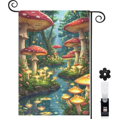 Drapeau de jardin vertical décoration maison toile lavable double face 30 x 45 cm pour porche et cour (1/5)