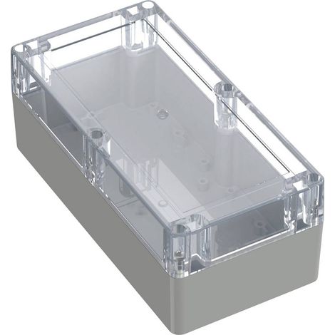 TRU COMPONENTS 6U07201008437 TC-13865148 Boîtier industriel 200 x 100 x 75 ABS, Polycarbonate gris clair, transparent 1