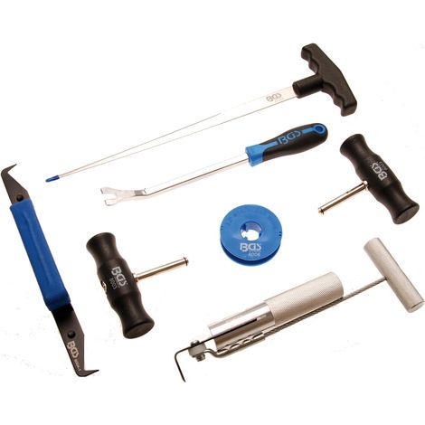 Herramienta para vidrios bgs-technic 8004 7 piezas para vidrios pegados (1/2)