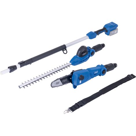 Scheppach Taille-haie télescopique sans fil C-PHTS410-X – Elagueuse électrique IXES 20V – Taille-haie sur perche – Verrouillage à l’infini – Sans batterie, sans chargeur
