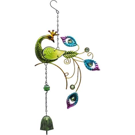 Carillons éoliens d'extérieur, grands ornements à suspendre pour jardin, intérieur et extérieur, décorations, clochettes, cadeaux pour oiseaux, carillon en métal-Green (1/5)