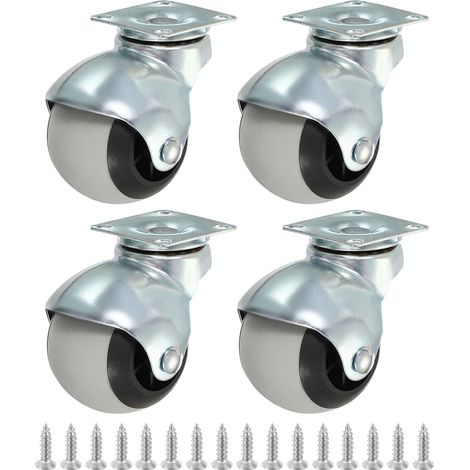 Ruedas De Maleta - Goma Duradera - 1.5 Pulgadas - Base Plana - Galvanizadas - Resistente A Impactos - Para Maletas Estándar - 4 Unidades (1/5)