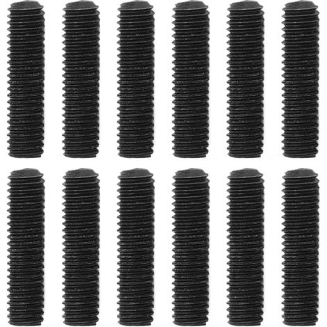 12 Stück Gitarrenschrauben, transparentes Gewinde, Metall, feste Verbindung, Brückenschrauben für E-Gitarren, schwarz (1/5)