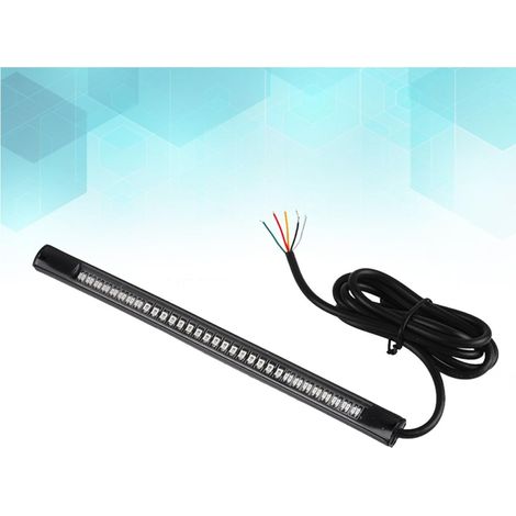 Bande Lumineuse LED 48 Lampes Noir pour Feu Stop de Moto et Clignotant, Plastique Solide, Facile à Monter, pour Véhicule Tout Usage et Jour de Pluie, Pack de 2 (1/5)