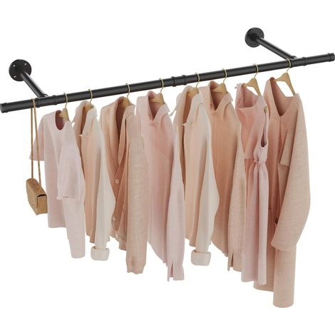 Portant à Vêtements, Portemanteaux Muraux, 121 cm, Lot de 1, Noir (1/5)