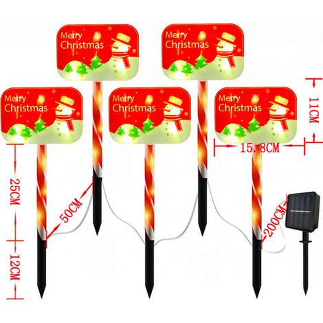 Piquets lumineux LED de Noël panneau rectangulaire bonhomme de neige extérieur, coque PS, IP65. CT-1 (1/5)
