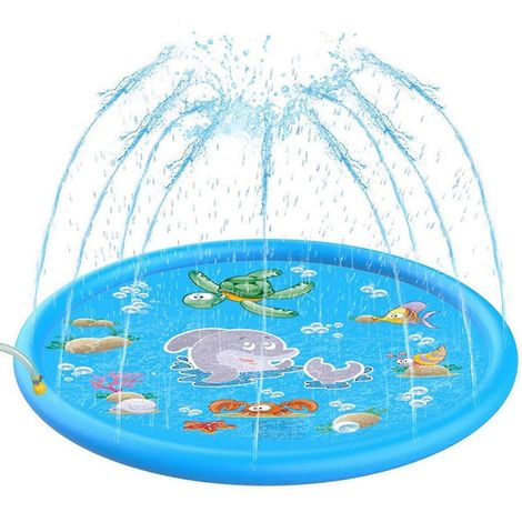 Tapis de jeux d'eau antidérapant pour chiens et enfants épais et résistant idéal pour la piscine et les jeux d'eau d'été en extérieur - Dauphin 100 cm (1/4)