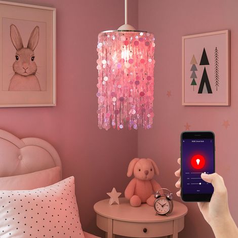 Decken Hänge Lampe App Sprachsteurung Kinder Leuchte steuerbar per Handy inkl. RGB  LED Leuchtmittel