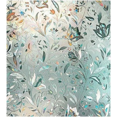 60X100Cm 3D Rainbow Window Film Stained Glass Vinyl Static Cling Non Adhesive Opaque Film Privacy Protection Tint (1/5)