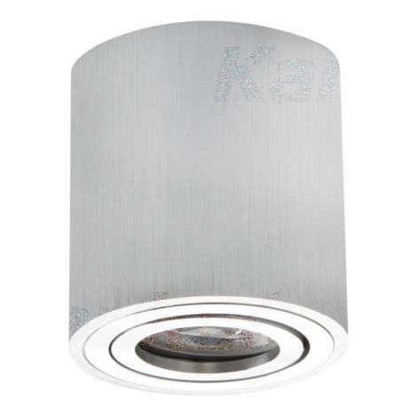 Piastra rotonda per 1 lampadina GU10 alluminio spazzolato (1/5)